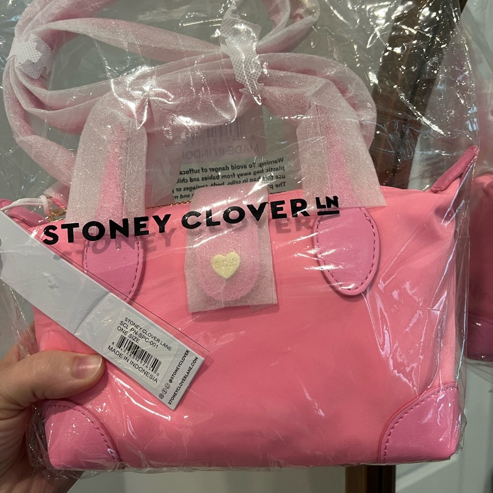 Stoney clover lane Pouchette crossbody bag handbag 02 in snow cone pink! NWT!